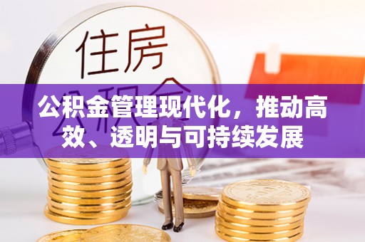 开平公积金管理现代化，推动高效、透明与可持续发展