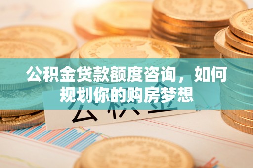 开平公积金贷款额度咨询，如何规划你的购房梦想