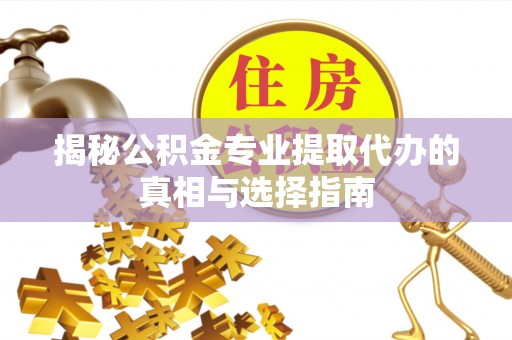 开平揭秘公积金专业提取代办的真相与选择指南