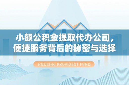 开平小额公积金提取代办公司，便捷服务背后的秘密与选择指南