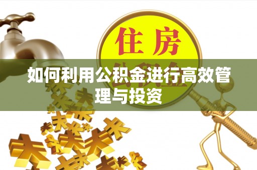 开平如何利用公积金进行高效管理与投资